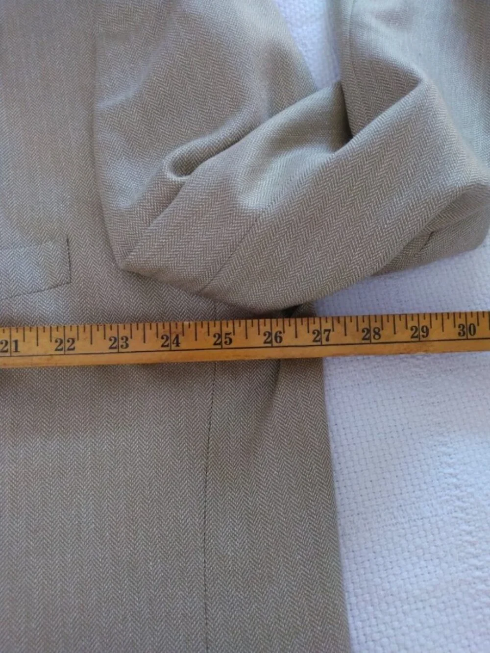 Petrocelli Men's 54R Sportcoat Jacket Silk & Wool Blend Beige Tan Lined FLAWS